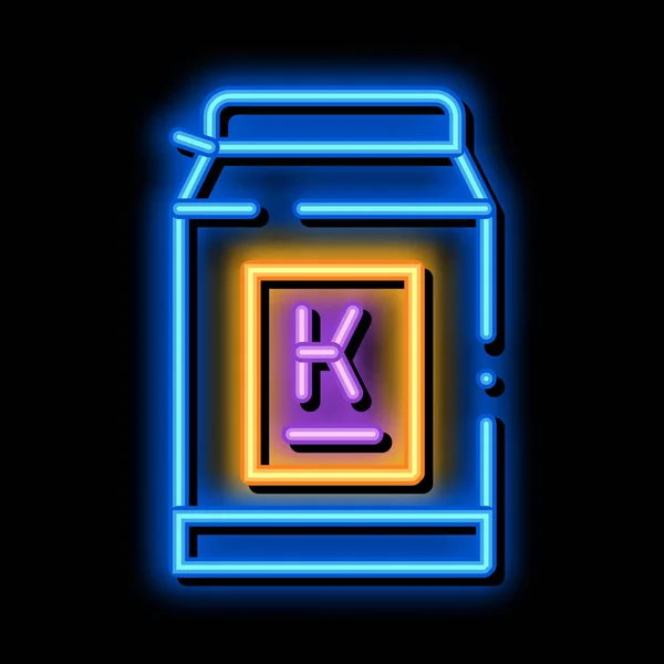 Může kefír neonové záře ikony ilustrace — Stockový vektor