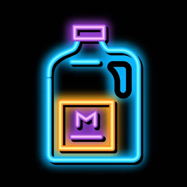 Ikona świecące mleko kanister neon ilustracja — Wektor stockowy