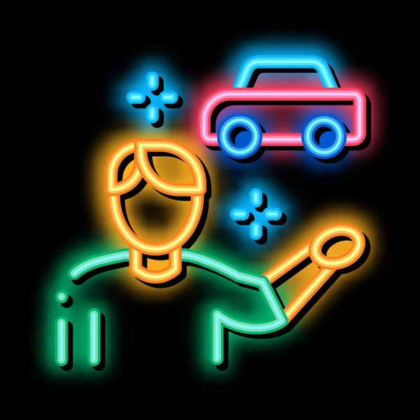 Machine seller neon glow icon illustration — Stock Vector