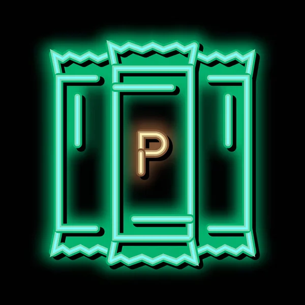 Protein pinnar neon glöd ikon illustration — Stock vektor