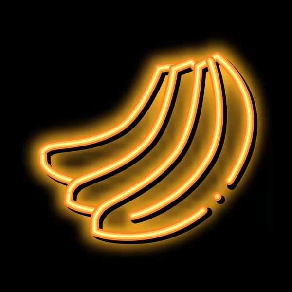 Tas de bananes néon scintillant icône illustration — Image vectorielle