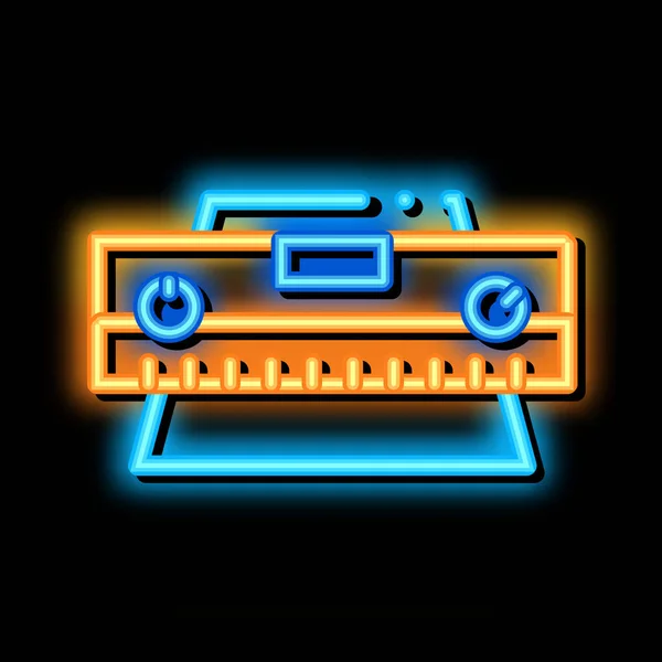 Kachellänge Messung Neon Glow Symbol Illustration — Stockvektor