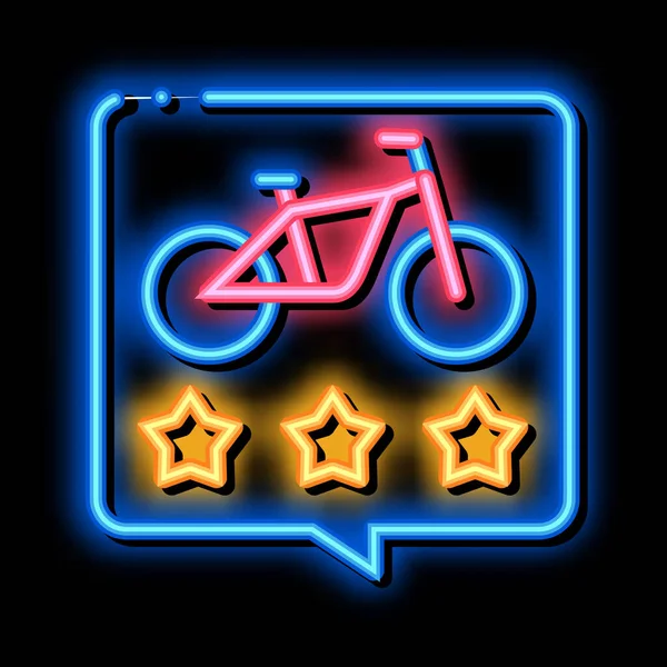 Gwiazda ocena rower udostępniania usług neon blask ikona ilustracja — Wektor stockowy