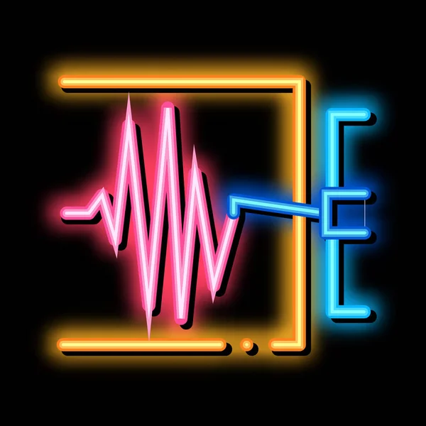 Richter scale measurement neon glow icon illustration — Stock Vector