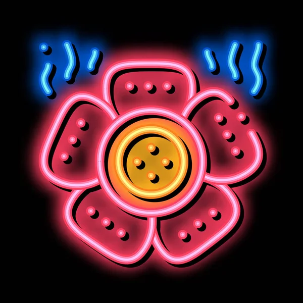 Slags malaysiske blomst neon glød ikon illustration – Stock-vektor