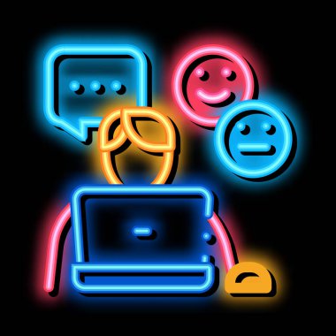 duygusal sohbet iletişimi neon ışıklı simge illüstrasyonu