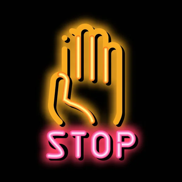 Stop bullying neon glow icon illustration — Stock Vector