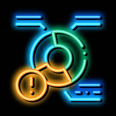Pasta grafiği hatası neon ışıklı simge illüstrasyonu