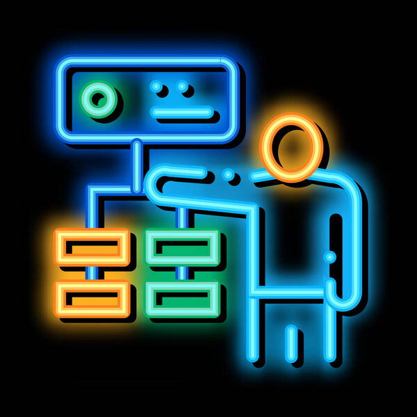 gradual algorithm neon glow icon illustration