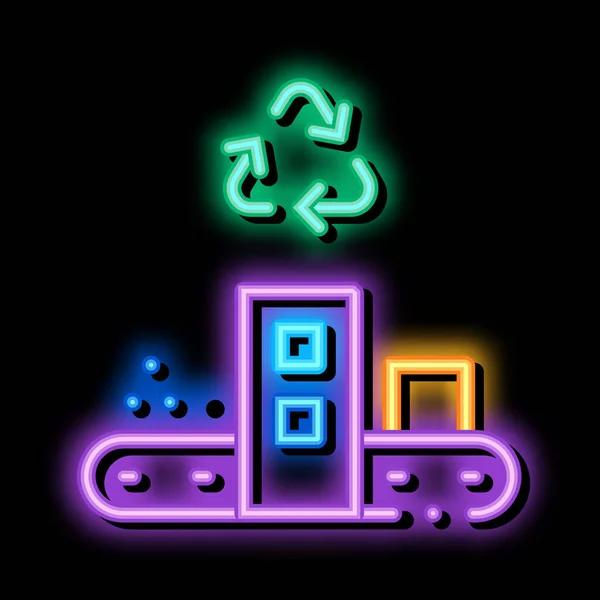 Indítása ipar neon ragyogás ikon illusztráció — Stock Vector