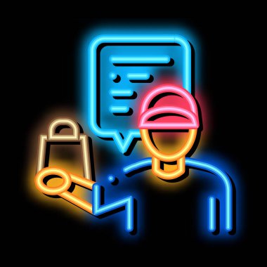 paket satıcı neon parlaklık simgesi resimlemesi