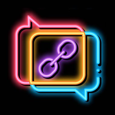 İki görüşün neon ışıklı ikon illüstrasyonunun tesadüfü