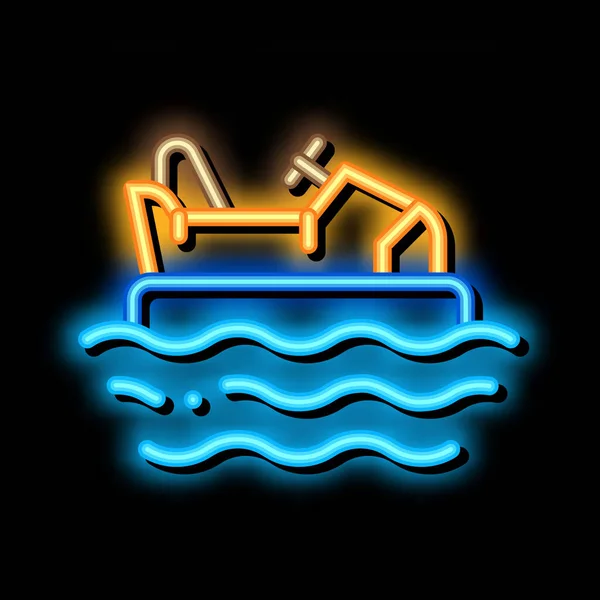 Stoßstange Wasser Maschine Neon Glühen Symbol Illustration — Stockvektor