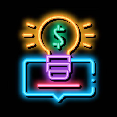 akıllı para çözeltisi neon parıltısı resimleme