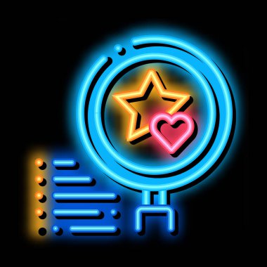 ödül araştırması neon parlaklık simgesi resimleme
