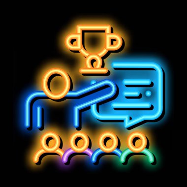 kazanan fincan değeri neon parıltısı resimleme