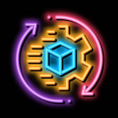 Neon parlaklık simgesi illüstrasyonunun teknik boyutu