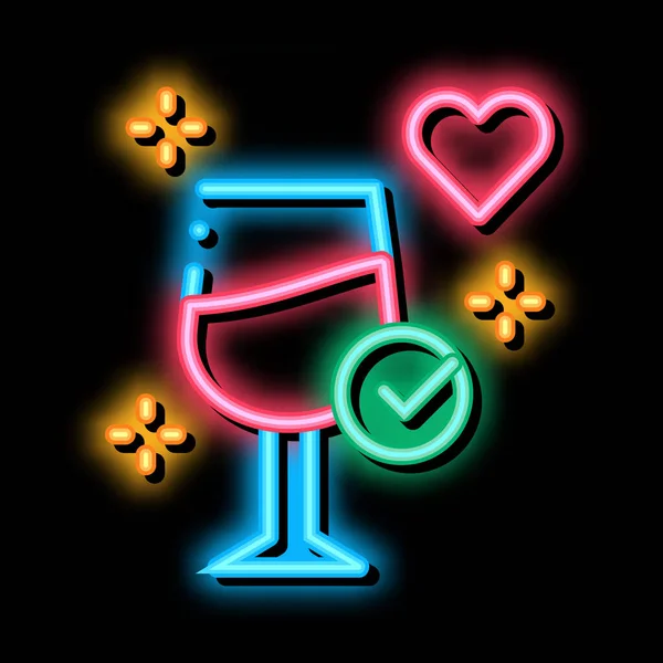 Bra vin påskrifter neon glöd ikon illustration — Stock vektor