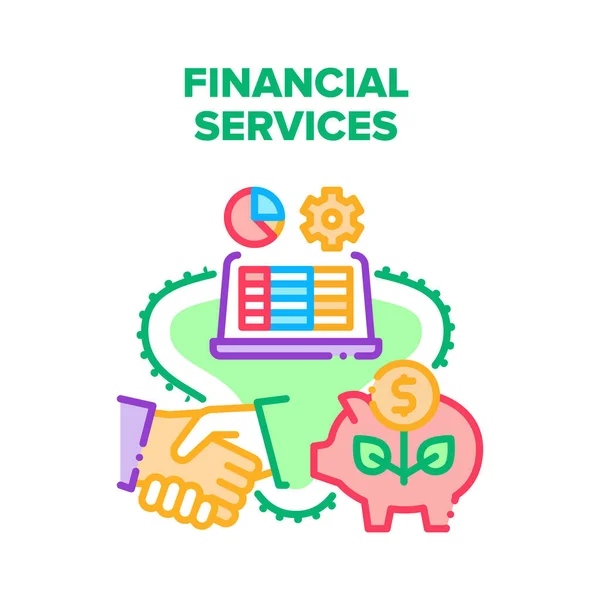 Serviços financeiros e aconselhar Vector Concept Color —  Vetores de Stock