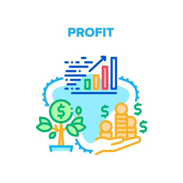 Ilustrasi Warna Konsep Vektor Tumbuh Keuntungan - Stok Vektor