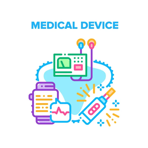 Illustration de couleur de concept de vecteur de dispositif médical — Image vectorielle