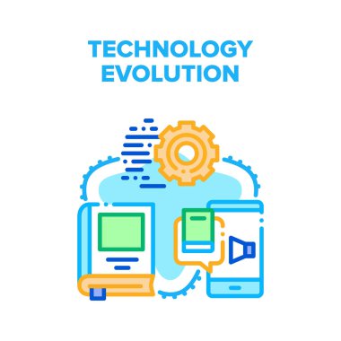 Teknoloji Evrim Süreci Vektör Kavramsal Rengi
