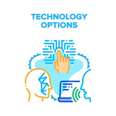 Teknoloji Aygıtı Seçenekleri Vektör Kavram Rengi