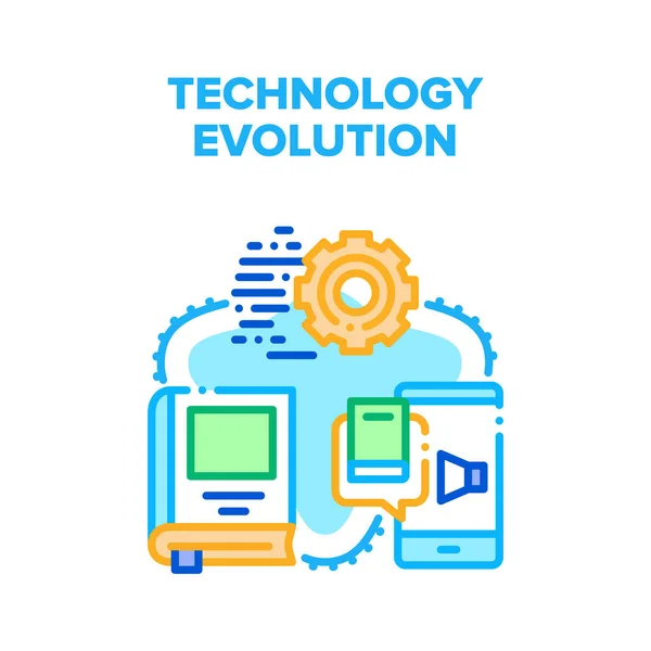 Technologie Evolution Fortschritt Vektor Konzept Farbe — Stockvektor