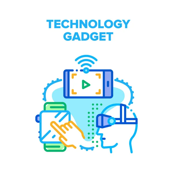 Tecnologia Electronic Gadget Vector Concept Color — Vetor de Stock