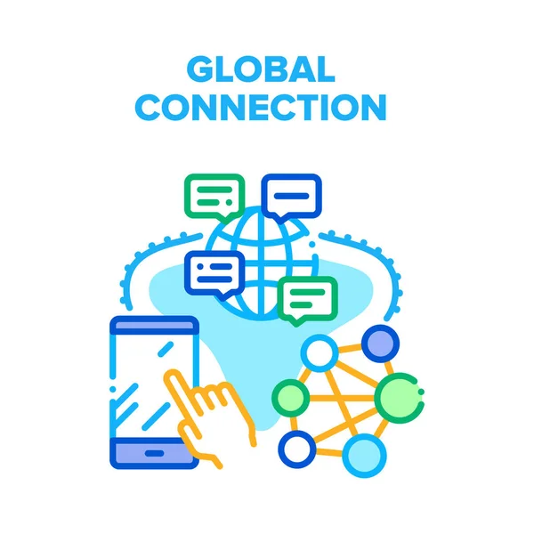 Connessione globale Internet Vector Concept Color — Vettoriale Stock