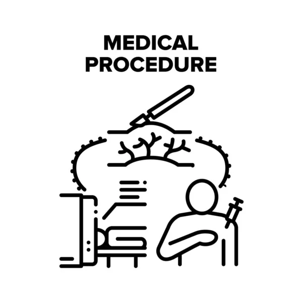 Trattamento procedura medica Vettore Illustrazione nera — Vettoriale Stock