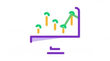Bilgisayar İzleyicisi Finansal Simge Canlandırması Grafiği