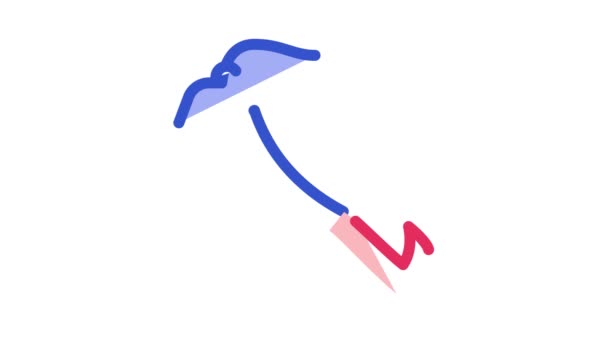 Sports Ice Axe Tool Alpinism Equipment Icon Animation — 비디오