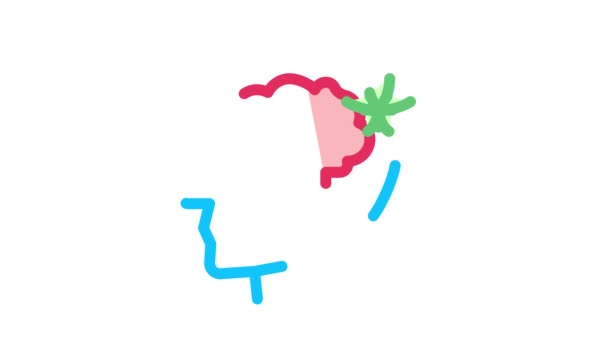Cérebro e folha homem silhueta dor de cabeça ícone animação — Vídeo de Stock