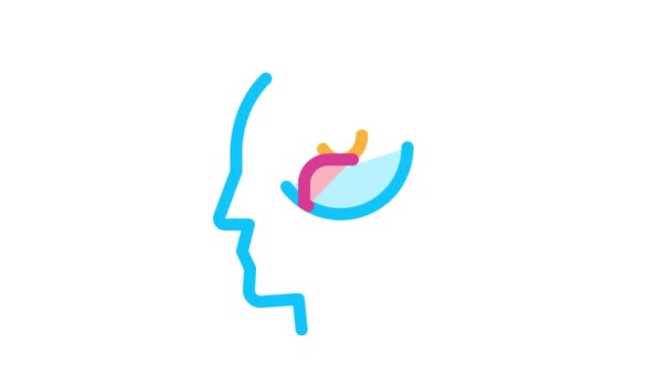 Person Avatar In Man Silhouette Mind Icon Animation — Stockvideo