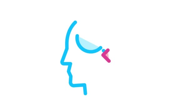 Vergrootglas in de mens Silhouet Mind Icon Animatie — Stockvideo