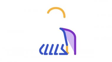 Kol Gipsum Bandaj Adam Siluet Simgesi Canlandırması