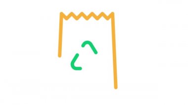 Geri Dönüşüm İşareti Paketleme Simgesi Canlandırmalı Kağıt Torba