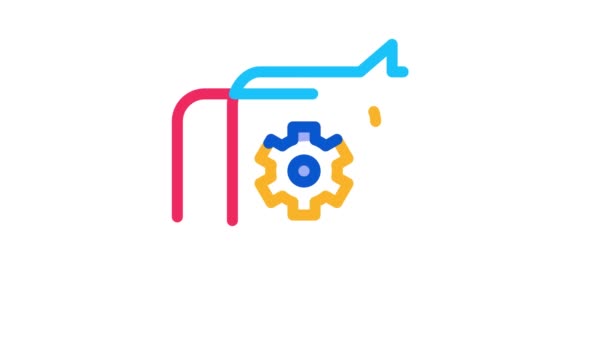 Gear In Quotation Frame Agile Element Icon Animation — Stockvideo