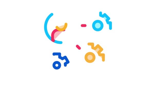 Getriebemechanismus und Mensch Silhouette Agile Icon Animation — Stockvideo