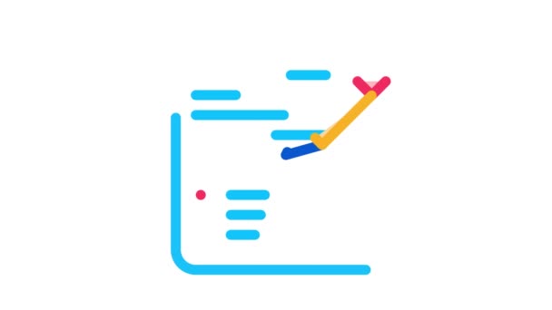 Escritura de la pluma en la lista de papel Agile Element Icon Animation — Vídeo de stock