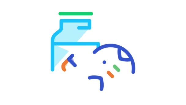 Medical Pill Bottle Biohacking Icon Animation — Stock Video