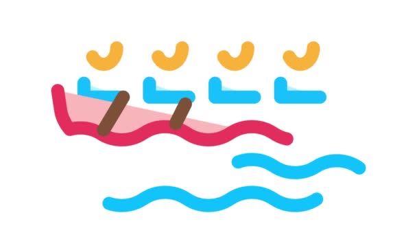 Academic Rowing Canoeing Icon Animation — Stock Video