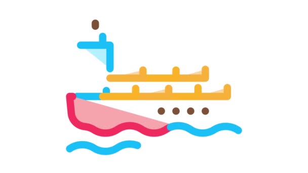 배 우편 운송 회사의 아이콘 애니메이션 — 비디오