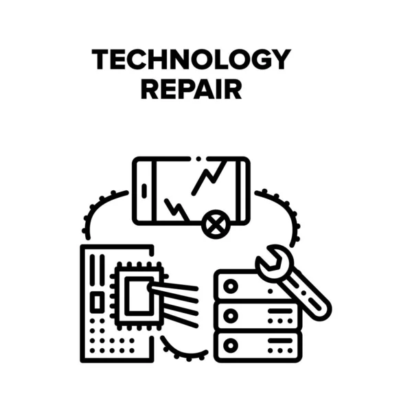 Servicio de reparación de tecnología Concepto vectorial — Vector de stock