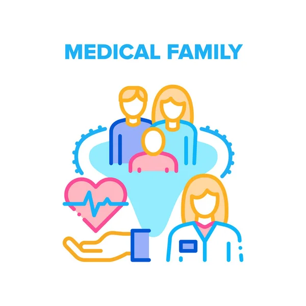 Familia médica Vector Concepto Color Ilustración — Archivo Imágenes Vectoriales