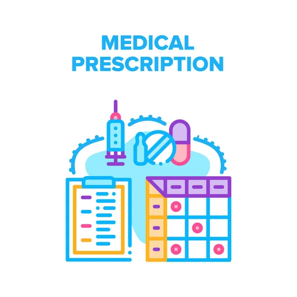 Pillole mediche Prescrizione Vettore Concetto Colore — Vettoriale Stock