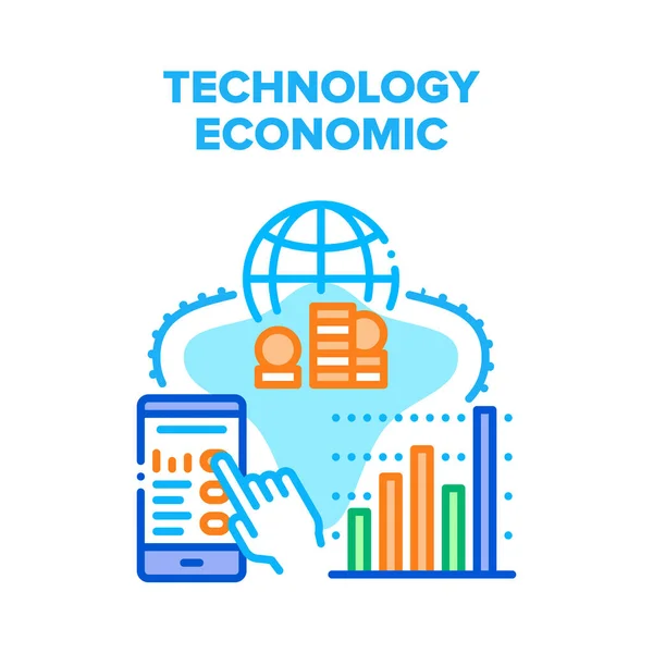 Tecnologia Finanza economica Concetto vettoriale Colore — Vettoriale Stock