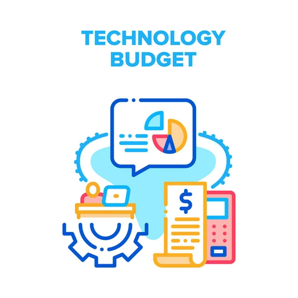 Technologie Financieel Budget Vector Concept Kleur — Stockvector