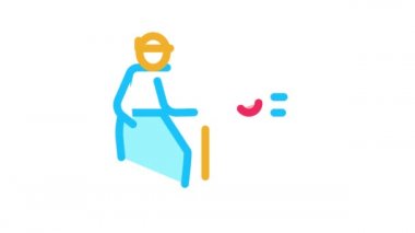 Kriket oyuncusu Top Fırlatma Simgesi Canlandırması